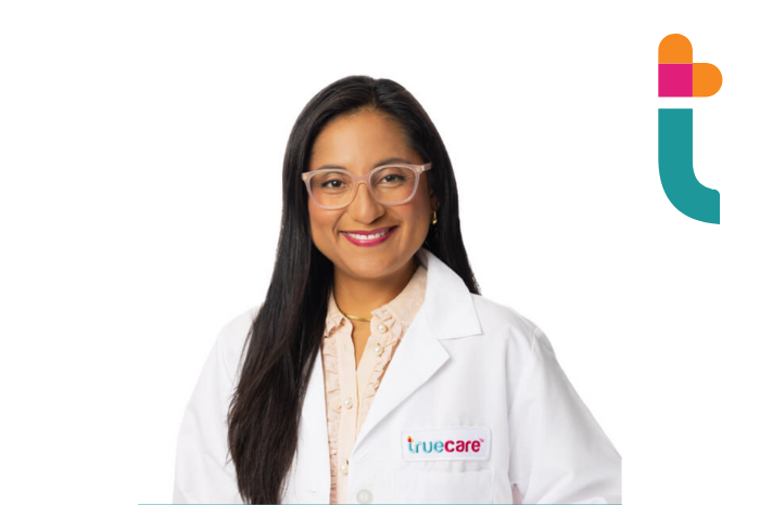 A portrait image of Dr. Maria Chavez Santos smiling, the provider we highlighted in this blog.